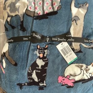 Vera Bradley Blue Cat Print Blanket